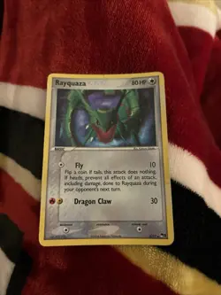 Rayquaza 3/17 Pop Series 1 Cosmos Holo SWIRL Rare Pokemon Card - Image 1