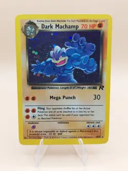 Dark Machamp 10/82 Team Rocket Holo Pokemon Card - Image 1