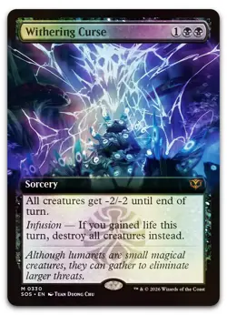 Withering Curse (Extended Art) #330 (Foil) NM Secrets of Strixhaven Magic MTG - Image 1