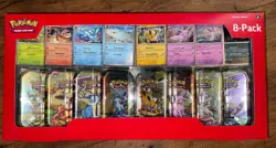 Pokemon TCG Prismatic Evolutions Costco 8 Mini-Tin Bundle w/ Promo Cards NEW - Image 1