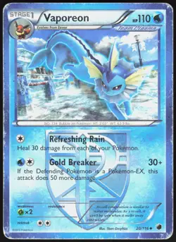 Plasma Freeze Vaporeon 20/116 Uncommon Pokemon DMG - Image 1