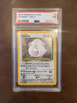 Pokemon PSA 7 Chansey 003/102 Base Set Holo - Image 1