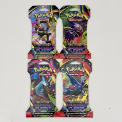 Pokemon TCG Mega Evolution Phantasmal Flames 4x Sleeved Booster Pack Art Set NEW - Image 1