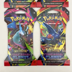 Pokemon TCG Mega Evolution Phantasmal Flames 4x Sleeved Booster Pack Art Set NEW - Image 3