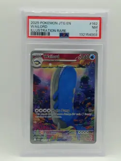 2025 POKEMON JTG EN-JOURNEY TOGETHER ILLUSTRATION RARE #162 WAILORD PSA 7 - Image 1
