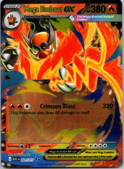 Mega Emboar ex 031/217 ME: Ascended Heroes Pokemon TCG Double Rare NM - Image 1