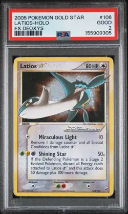 Latios [Gold Star] - Pokemon Deoxys #106 PSA 2.0 - Image 1