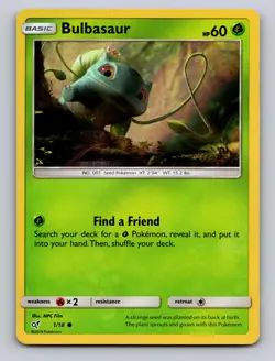 BULBASAUR 1/18 C DETECTIVE PIKACHU POKEMON HOLO NM - Image 1