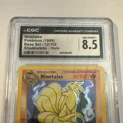 Ninetales 1999 Base Set 12/102 Shadowless Holo Pokemon - CGC 8.5 NM/Mint+ - Image 3