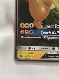 Pokemon TCG Raichu GX 20/68 Hidden Fates Ultra Rare NM ⚡ - Image 2