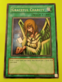 Yu-Gi-Oh Graceful Charity Super Rare SDP-040 Played - Image 1