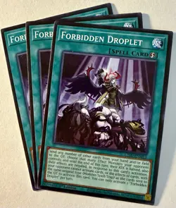 ** 3X FORBIDDEN DROPLET 3X ** PLAYSET 1ST EDITION MINT LEDD-ENY29 YUGIOH! - Image 1