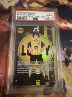 2025 ONE PIECE PROMOS BVB X ONE PIECE MATCH DAY 2025 #003 MONKEY D. LUFFY PSA 10 - Image 2