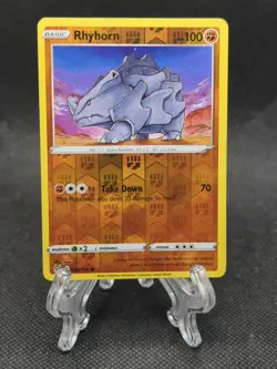 Rhyhorn SWSH11: Lost Origin #089/196 Reverse Holo Common Pokemon Card - Image 1