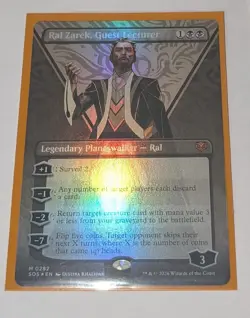 borderless foil Ral Zarek, Guest Lecturer MTG Secrets of Strixhaven NM English - Image 1
