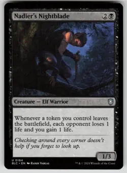 Nadier's Nightblade Uncommon Commander: Bloomburrow 184 MTG Near Mint - Image 1