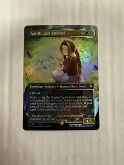 Aerith, Last Ancient NM BORDERLESS Chocobo Track Foil MTG! Final Fantasy - Image 1