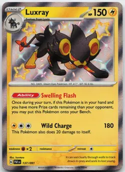 Luxray 137/091 Shiny Rare Paldean Fates Pokemon Near Mint - Image 1