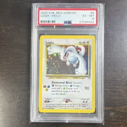 Pokemon 2000 Neo Genesis Lugia 9/111 Holo Rare Unlimited PSA 6 English - Image 1