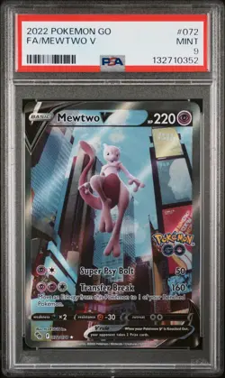 PSA 9 Mewtwo V 072/078 Pokemon Go Full Art 2022 Mint - Image 1