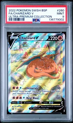 Pokemon TCG Charizard v SWSH260 Black Star Promo Holo PSA 9 Mint - Image 1