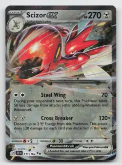 Pokemon TCG Scizor ex 111/162 Ultra Rare Temporal Forces Double Rare NM/M - Image 1