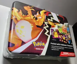 Pokemon darkness of blaze chariza lunchbox treasure tin brand new factory sealed - Image 4