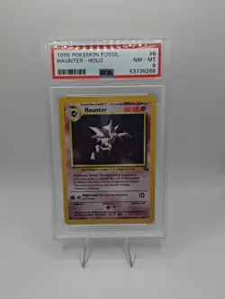 1999 POKEMON FOSSIL #6 HAUNTER HOLO PSA 8 NM-MT - Image 1