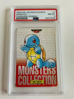 1996 Japanese Bandai Pokemon Carddass - Red Squirtle Bulbasaur PSA - Image 2