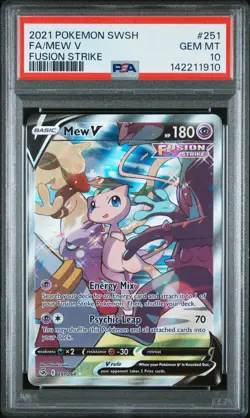 2021 POKEMON SWORD & SHIELD FUSION STRIKE #251 FULL ART/MEW V PSA 10 - Image 1