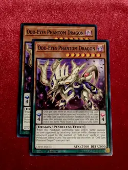 Yu-Gi-Oh! (x2) Odd-Eyes Phantom Dragon LEDD-ENC03 1st Edition Common - Unplayed - Image 1