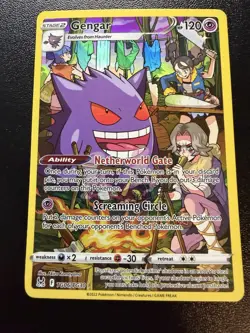 2022 Sword & Shield - Lost Origin Gengar #TG06 Holo Trainer Gallery Pokemon Card - Image 1