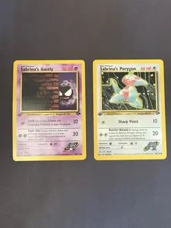 Pokemon TCG Gym Challenge 1st Ed Sabrina's Gastly & Porygon Lot (2 Cards) LP - Image 1
