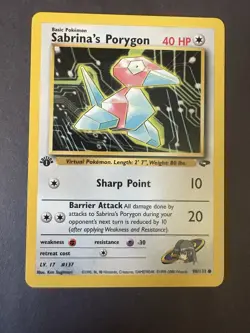 Pokemon TCG Gym Challenge 1st Ed Sabrina's Gastly & Porygon Lot (2 Cards) LP - Image 3