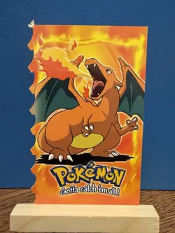 Pokemon 1999 Topps Charizard #06 Movie Die Cut Embossed Vintage Card SEE PICTURE - Image 1