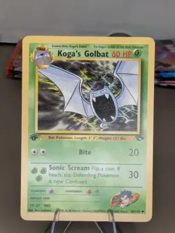 Koga's Golbat 46/132 1st Edition Gym Challenge Non-Holo Pokemon Card LP - Image 1