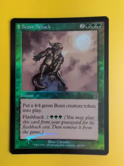 Beast Attack. Instant MTG Card. Odyssey.Old Border FOIL. - Image 1