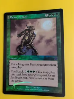 Beast Attack. Instant MTG Card. Odyssey.Old Border FOIL. - Image 2