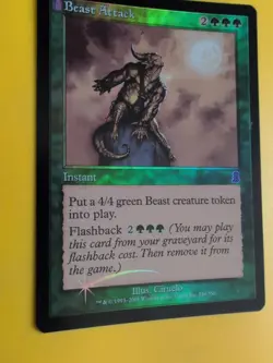 Beast Attack. Instant MTG Card. Odyssey.Old Border FOIL. - Image 5