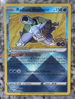 Pokemon TCG Radiant Blastoise Holo Card 018/078 Pokemon Go💥💥 CLEAN💥💥 - Image 1