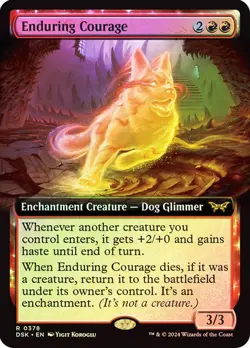 MTG ENDURING COURAGE EXTENDED ART FOIL Duskmourn: House of Horror NM Near Mint - Image 1