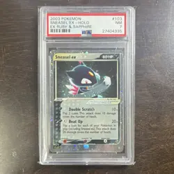Pokemon TCG Sneasel ex EX Ruby & Sapphire Ultra Rare Holo 103/109 PSA 7 - Image 1