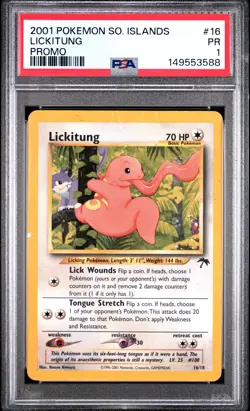 2001 POKEMON SOUTHERN ISLANDS PROMO #16 LICKITUNG PSA 1 - Image 1