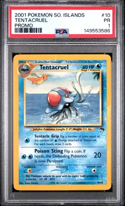 2001 POKEMON SOUTHERN ISLANDS PROMO #10 TENTACRUEL PSA 1 - Image 1