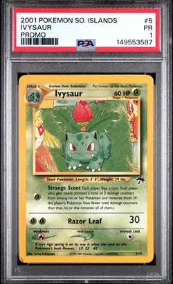 2001 POKEMON SOUTHERN ISLANDS PROMO #5 IVYSAUR PSA 1 - Image 1