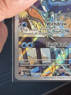 Pokemon Squirtle 148/142 Stellar Crown Illusrtration Rare Holo - Image 4