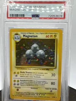 1999 POKEMON BASE SET UNLIMITED #9 MAGNETON-HOLO PSA 7 - Image 3
