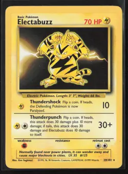 Pokemon Base Set Electabuzz Rare #020/102 - Image 1
