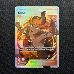 Pokemon Kiawe Full Art Ultra Rare Trainer Holo Sm-Burning Shadows 144/147 - Image 1