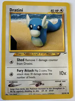 Pokemon TCG Dratini Neo Destiny 63 Regular Unlimited Common - Image 1